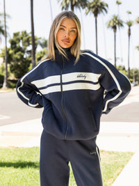 Yasmin Full Zip Jumper - Echte Marine