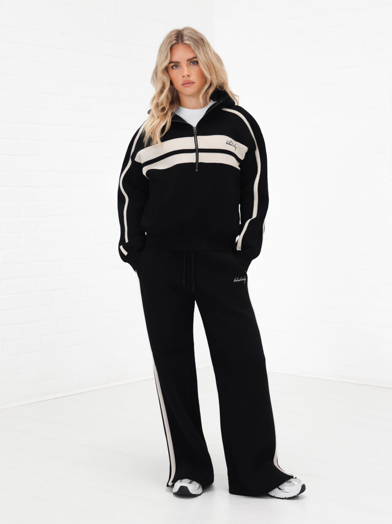 Yasmin 1/4 Zip Hoodie - Black
