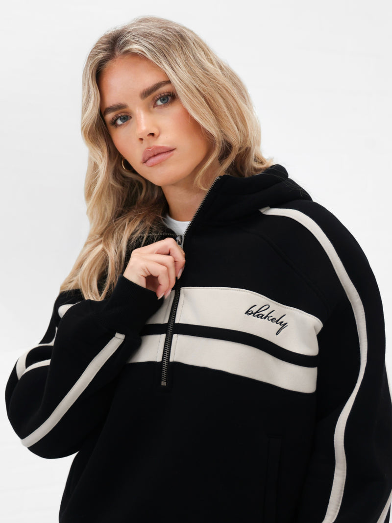 Yasmin 1/4 Zip Hoodie - Black