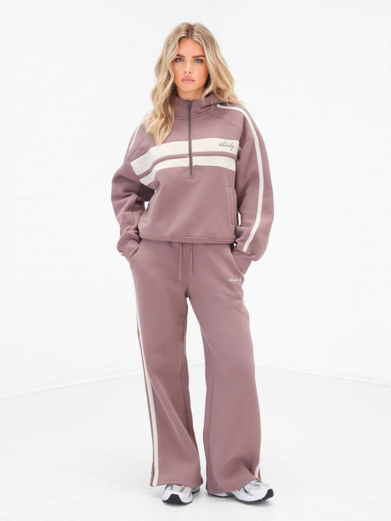 Yasmin 1/4 Zip Hoodie - Staubiges Rosa