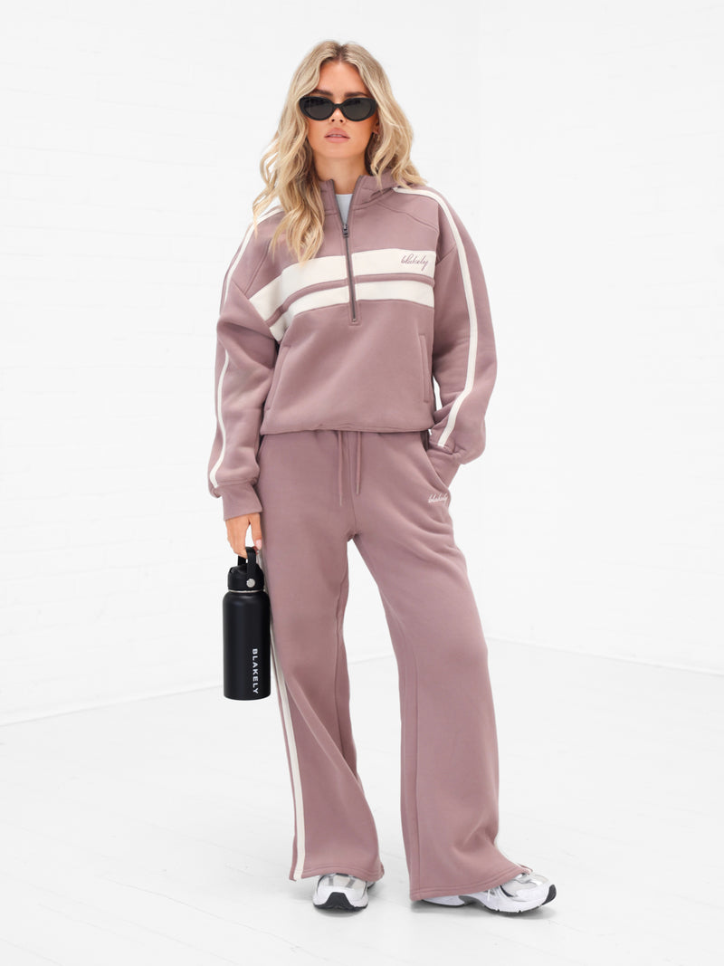 Yasmin 1/4 Zip Hoodie - Staubiges Rosa