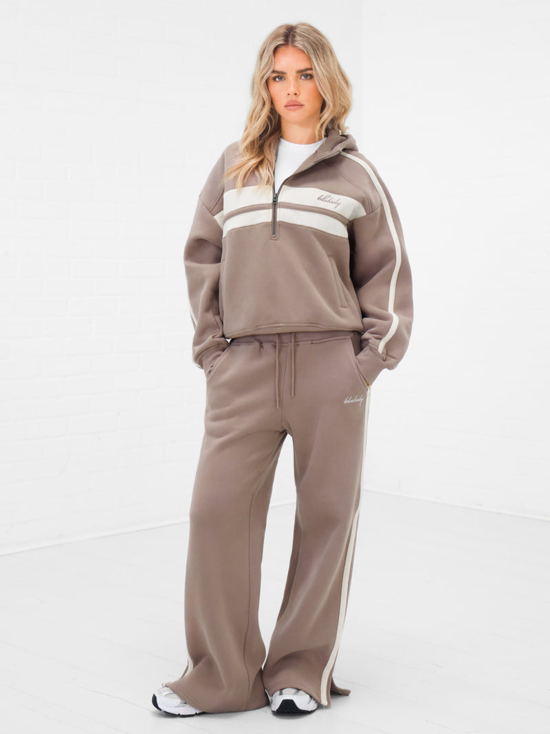Yasmin 1/4 Zip Hoodie - Soft Brown