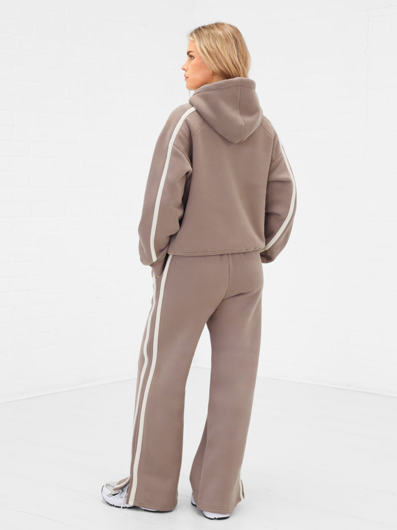 Yasmin 1/4 Zip Hoodie - Soft Brown