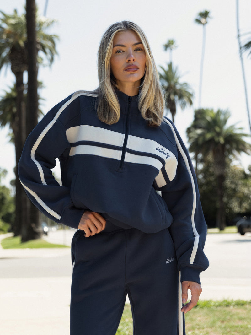 Yasmin 1/4 Zip Hoodie - Echte Marine