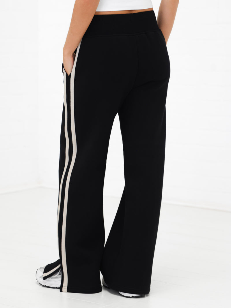 Yasmin Wide Leg Sweatpants - Schwarz