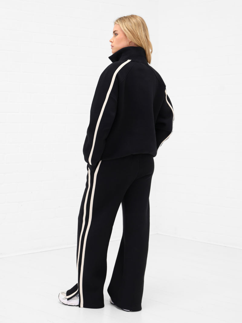 Yasmin Wide Leg Sweatpants - Schwarz