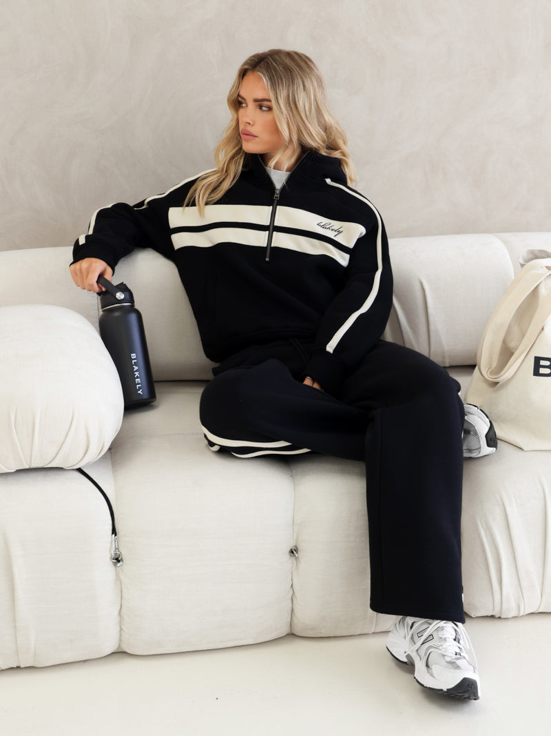 Yasmin Wide Leg Sweatpants - Schwarz