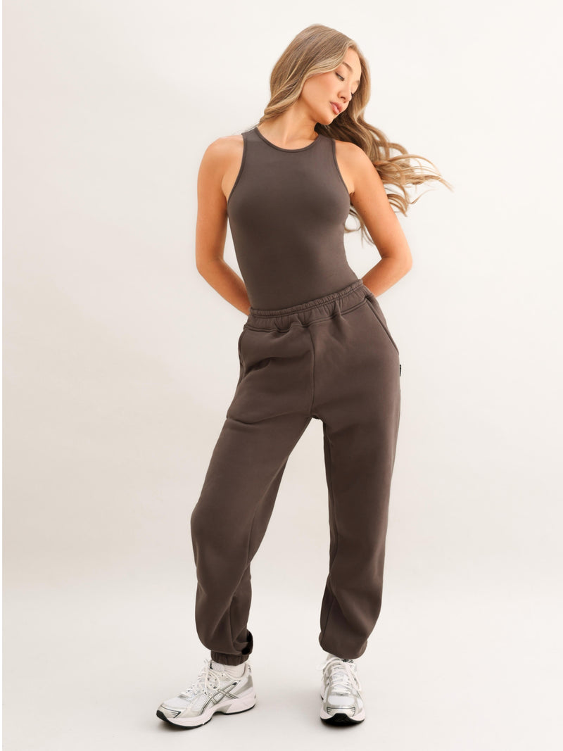 Blakely Basic Racerback Bodysuit - Cocoa Brown