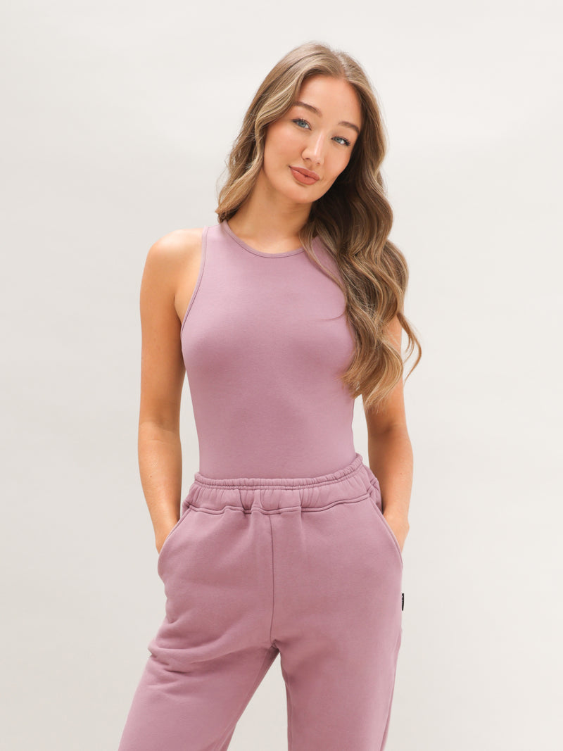 Blakely Basic Racerback Bodysuit - Dusty Pink