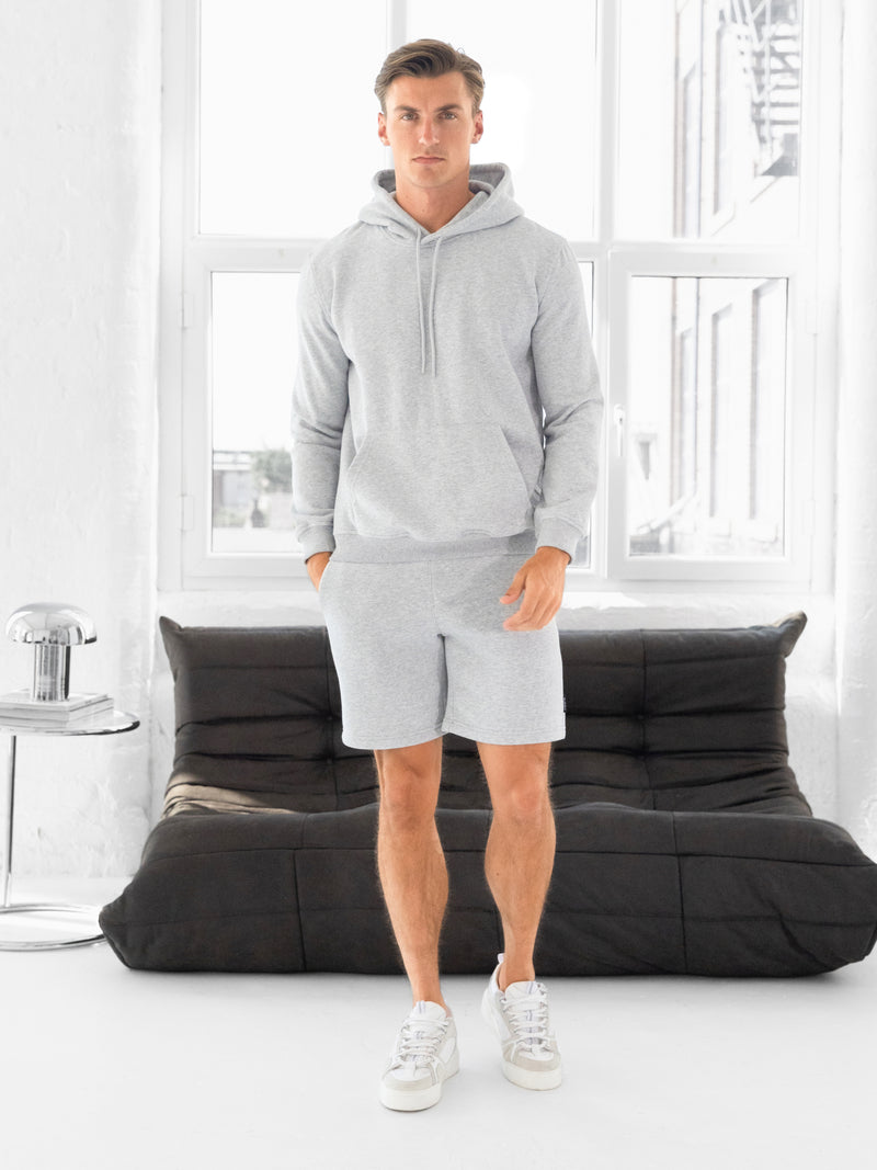 Blakely Basic Fitted Hoodie - Marl Grey