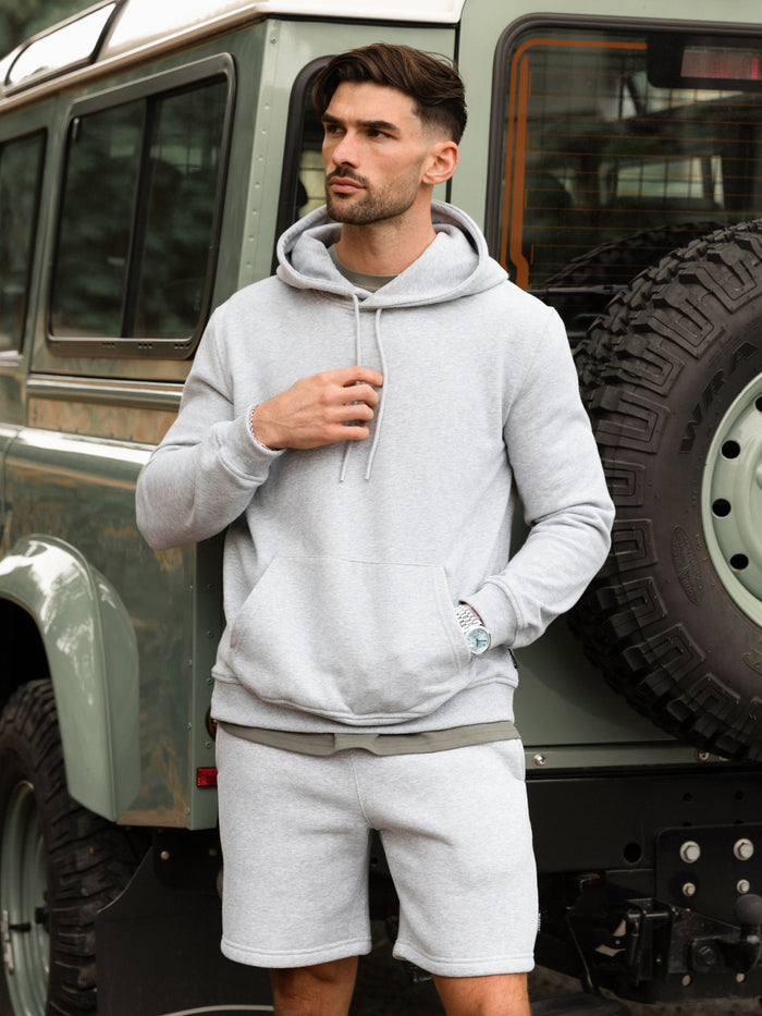 Blakely Basic Fitted Hoodie - Marl Grey