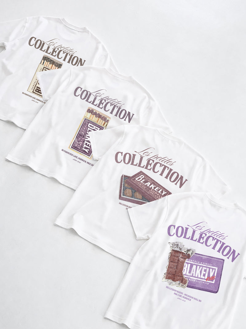 Colby Chocolate Print Relaxed T-Shirt - Weiß & Lila