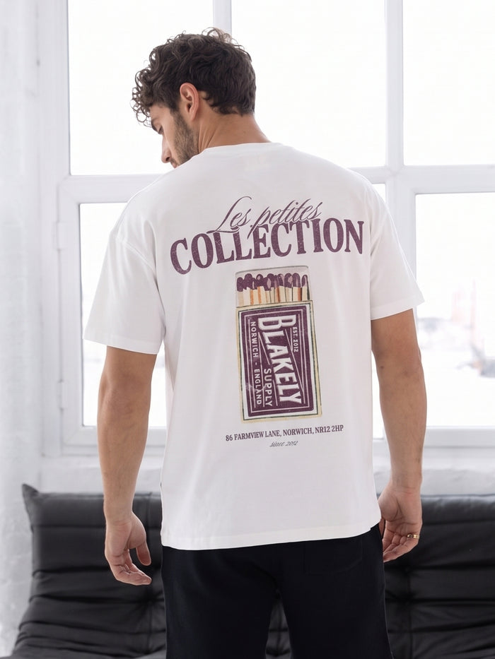 Mylo Matchbox Print Relaxed T-Shirt - White & Purple
