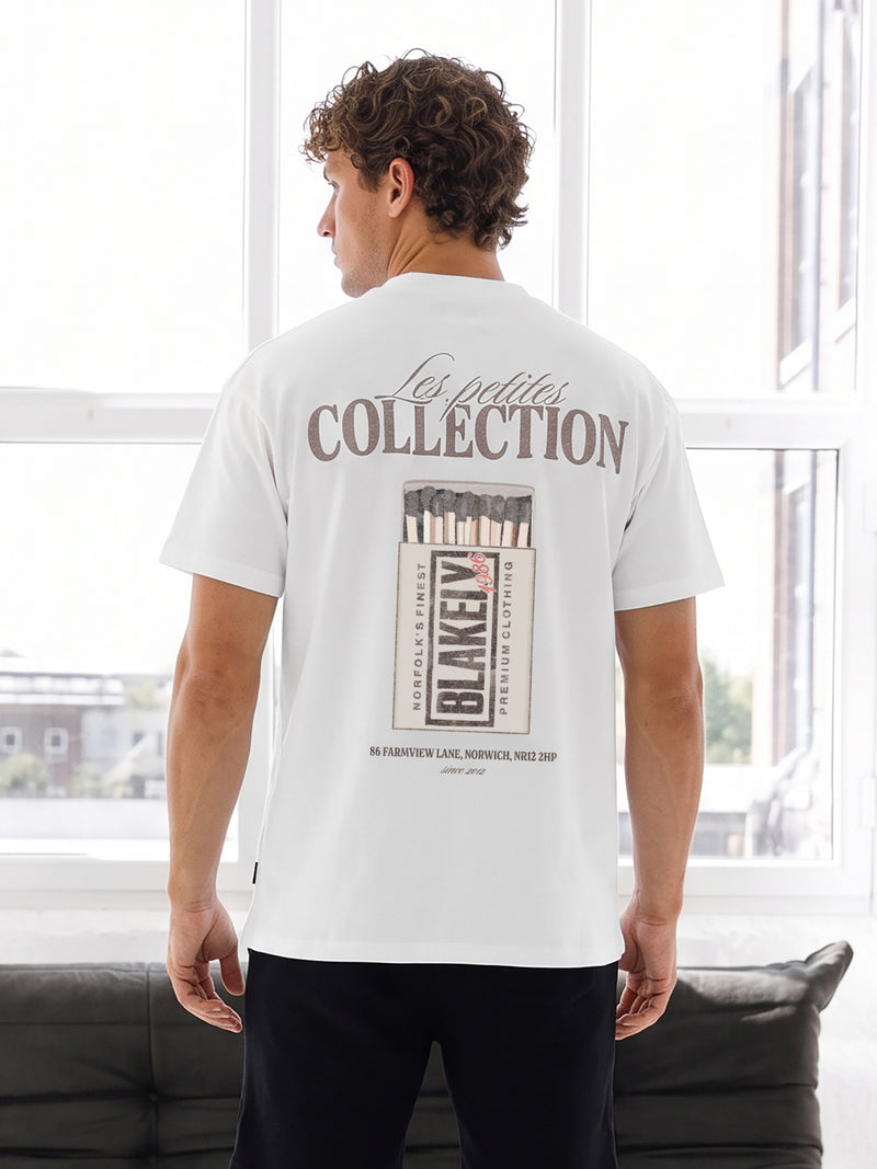 Mylo Matchbox Print Relaxed T-Shirt - Weiß & Braun