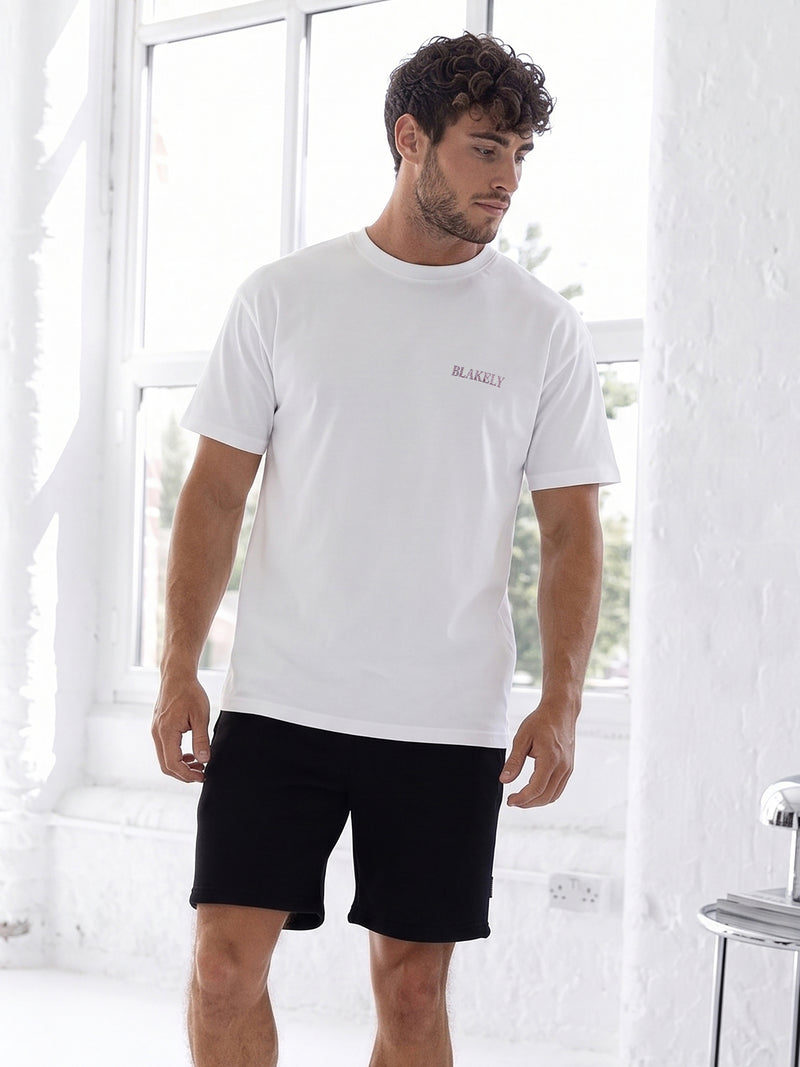Colby Chocolate Print Relaxed T-Shirt - Wit & Bruin