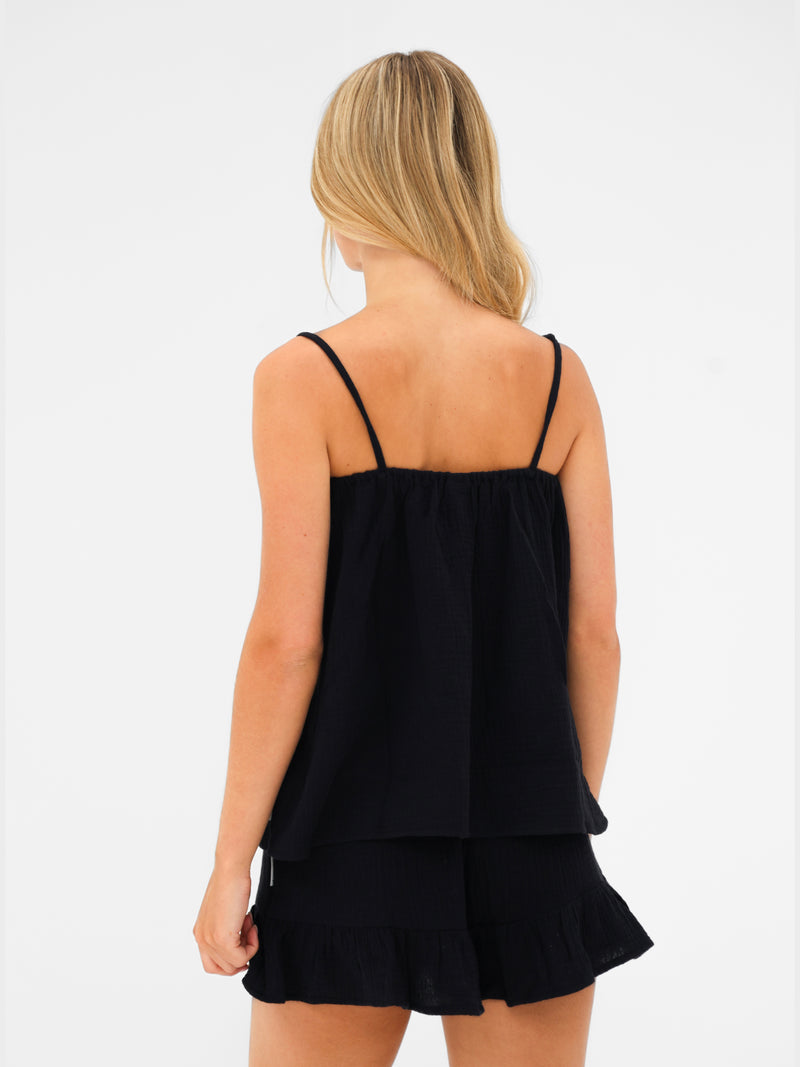 Mila Frill Shorts - Zwart