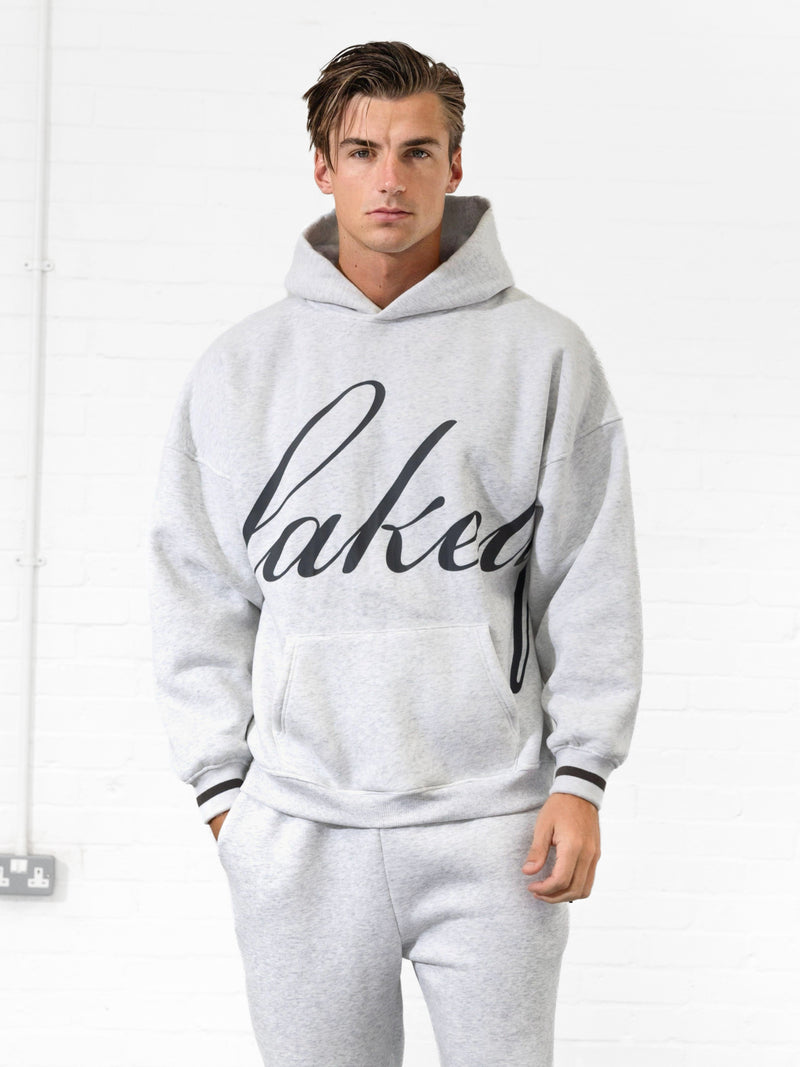 Abel Relaxed Script Hoodie - Mergelweiß