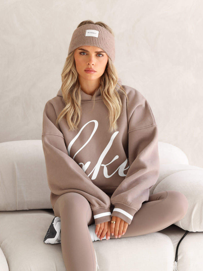 Margot Script Oversized Hoodie - Brun Doux