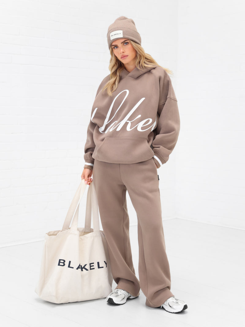 Margot Script Oversized Hoodie - Brun Doux