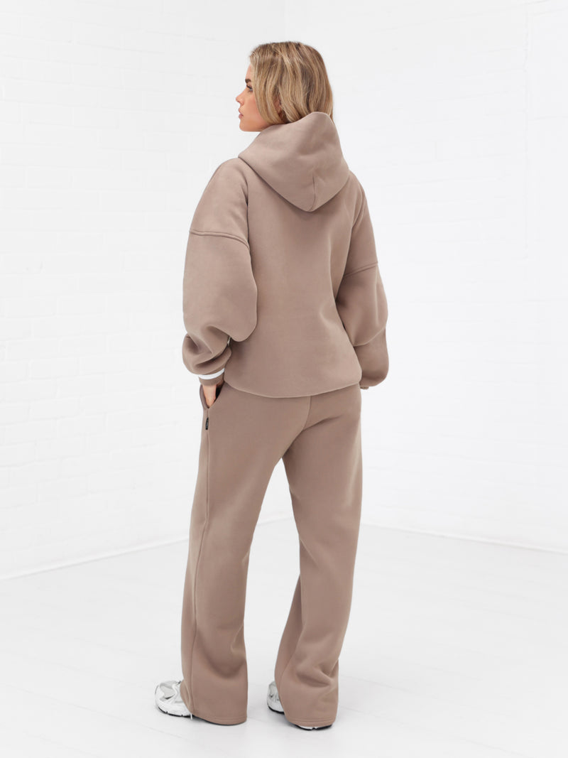 Margot Script Oversized Hoodie - Brun Doux