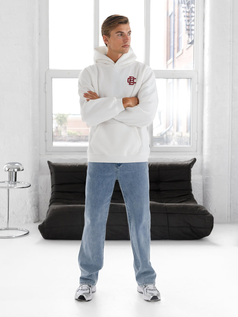 Monogram Relaxed Hoodie - Flat White