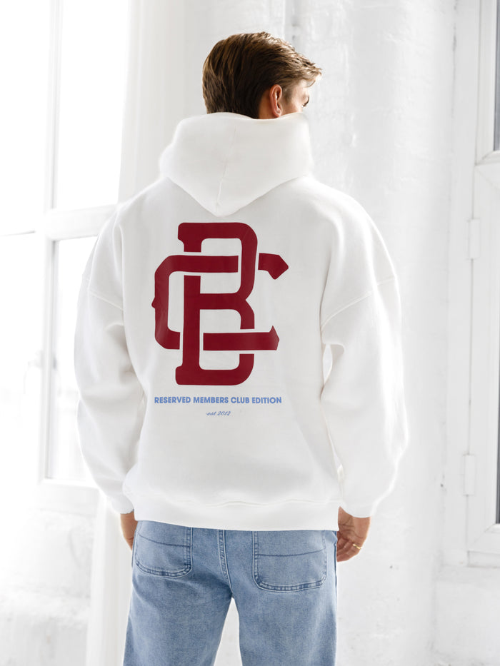 Monogram Relaxed Hoodie - Flat White