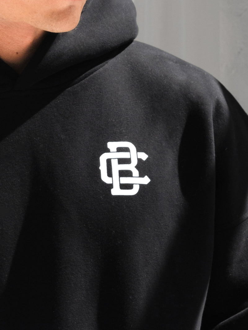Monogram Relaxed Hoodie - Black