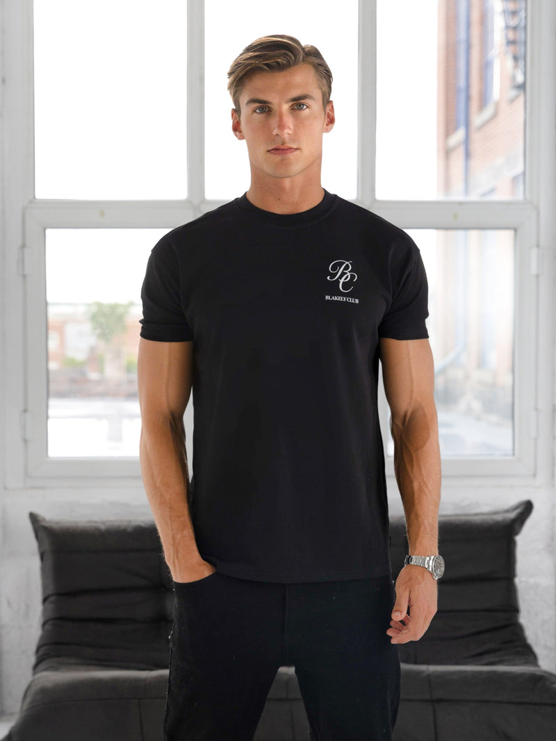 *INÉDIT* 5122 T-shirt graphique monogramme pour hommes - Noire