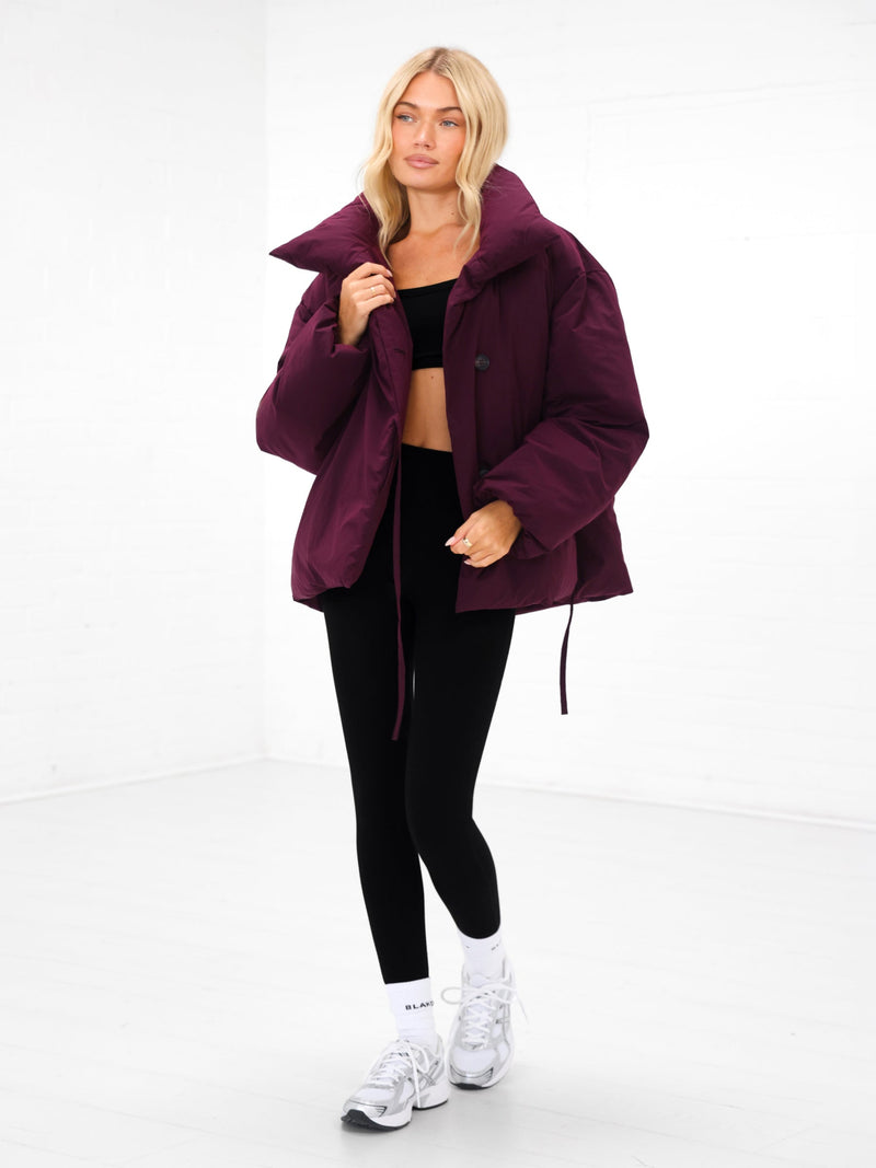 Matilda Waist Tie Coat - Donkere kers