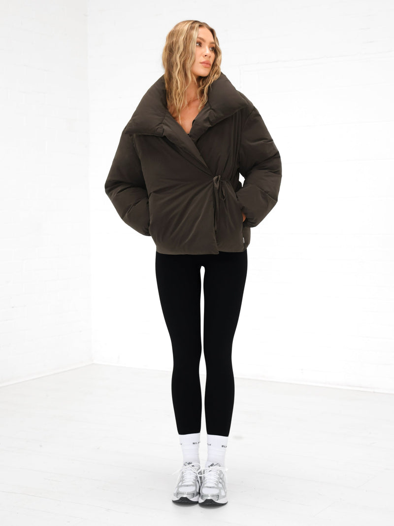 Matilda Waist Tie Coat - Dunkelbraun