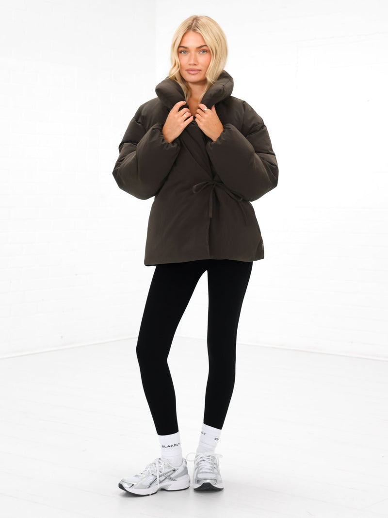 Matilda Waist Tie Coat - Dunkelbraun
