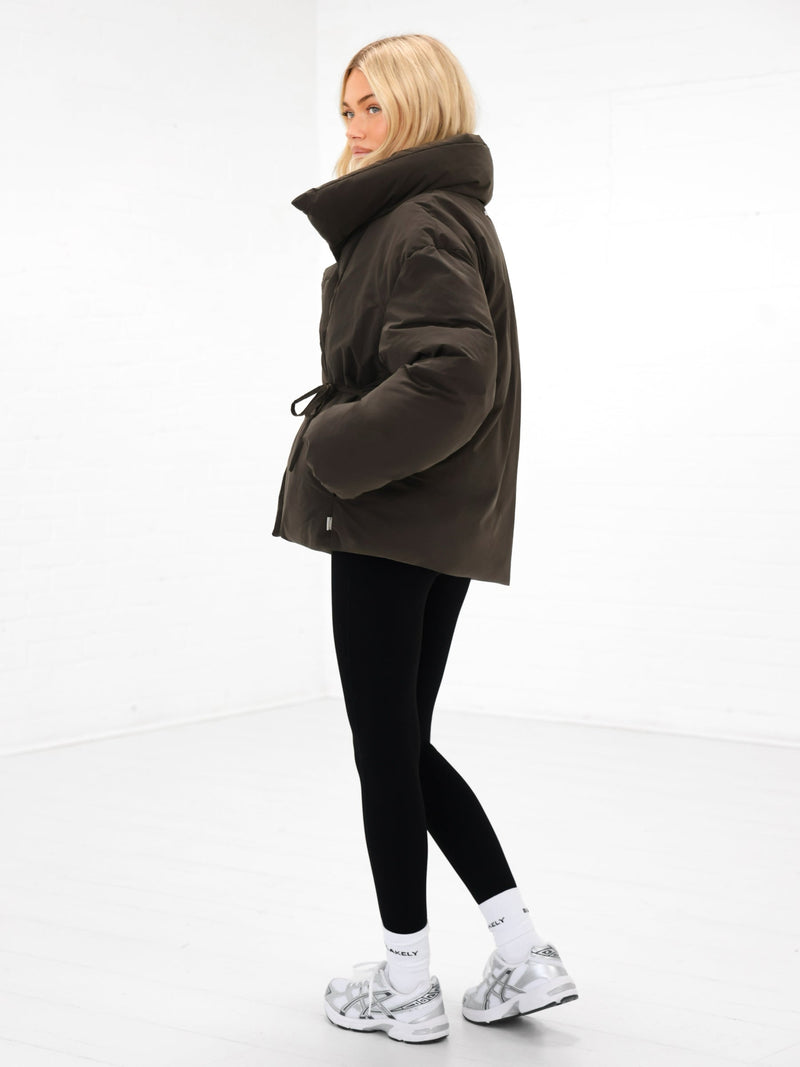 Matilda Waist Tie Coat - Dunkelbraun