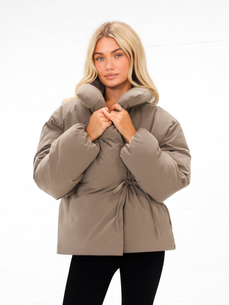 Matilda Waist Tie Coat - Soft Tan