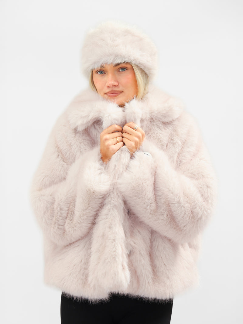 Gigi Faux Fur Collared Jacket - Ice Pink
