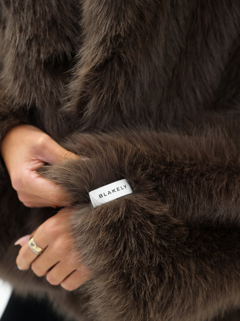 Gigi Faux Fur Collared Jacket - Dunkelbraun