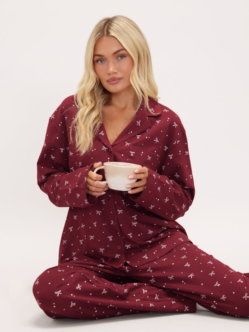 Bella Bow Pyjama Bottoms - Rot