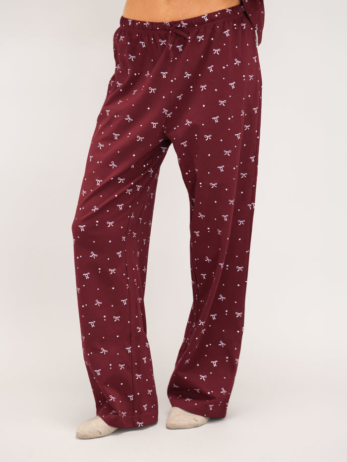 Bella Bow Pyjama Bottoms - Red
