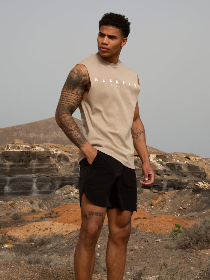 Kuta Sleeveless Tee - Washed Khaki