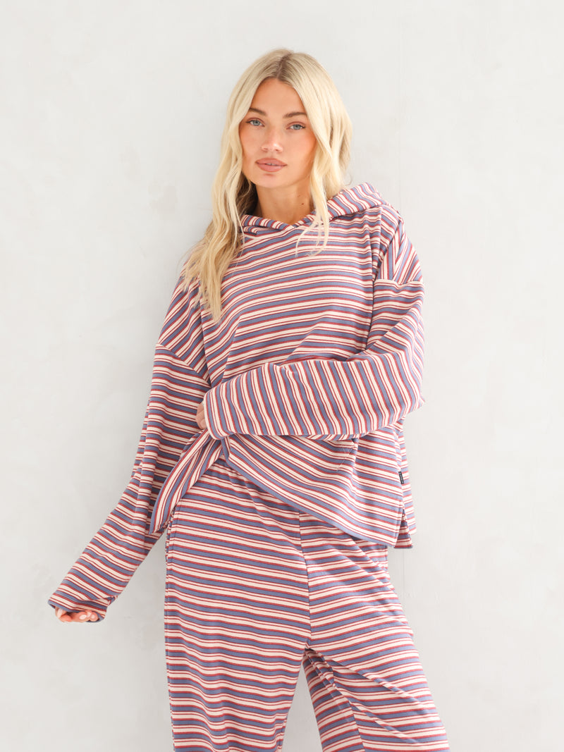 Sadie Stripe Hoodie - Red Stripe