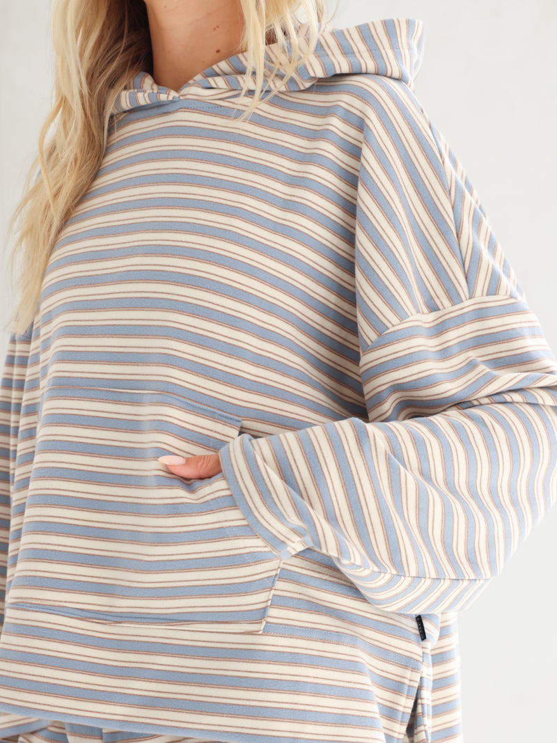 Sadie Stripe Hoodie - Rayures Bleu Layette