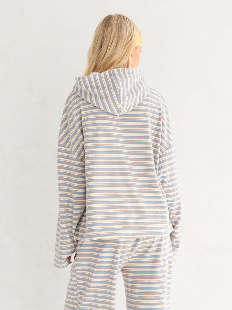 Sadie Stripe Hoodie - Rayures Bleu Layette