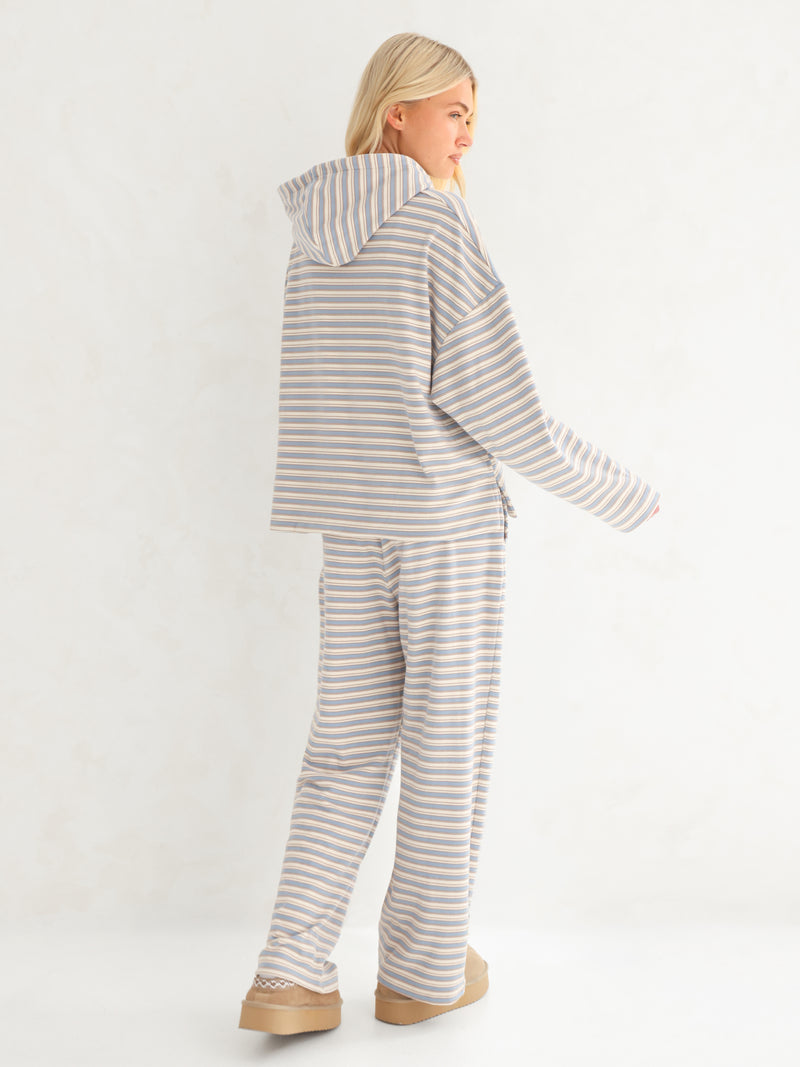 Sadie Stripe Hoodie - Rayures Bleu Layette