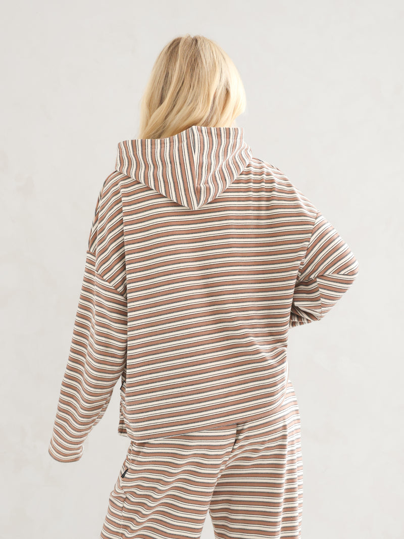 Sadie Stripe Hoodie - Tan Stripe