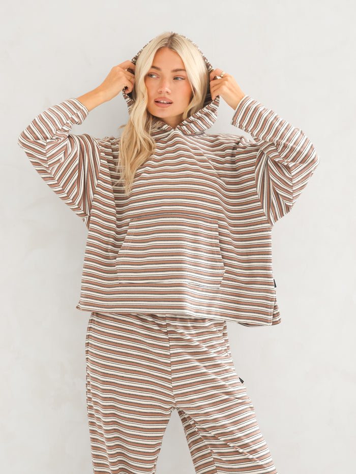 Sadie Stripe Hoodie - Rayure beige