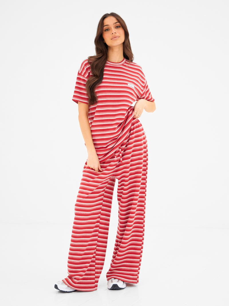 Soft Stripe Waffle T-Shirt - Rode Streep
