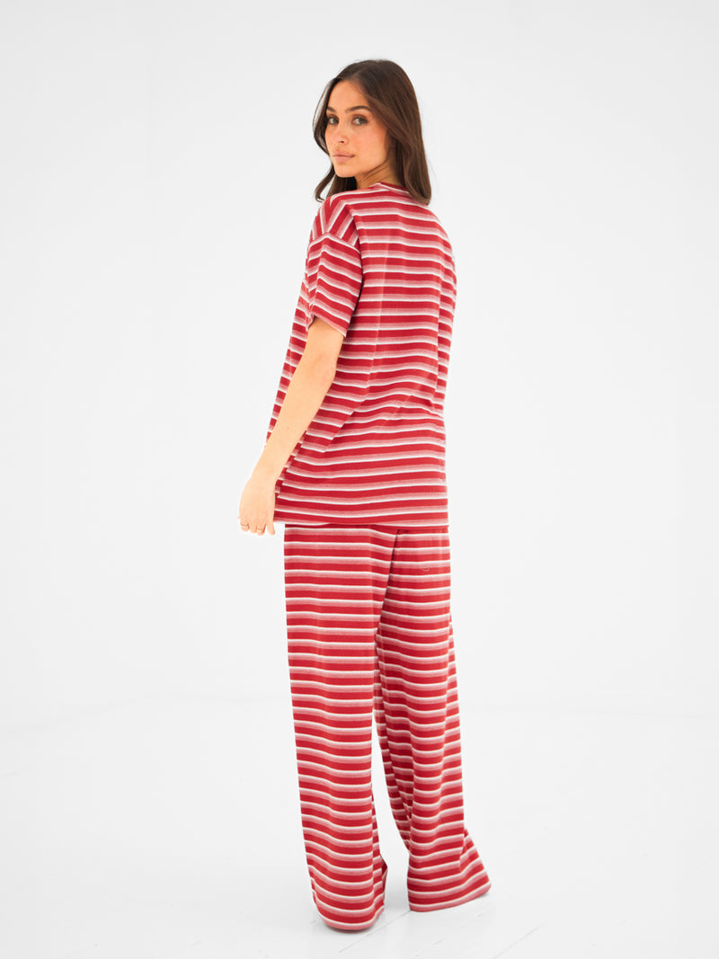 Soft Stripe Waffle T-Shirt - Rode Streep