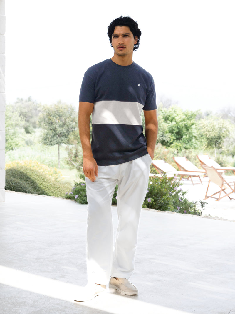 Evan Relaxed T-Shirt - True Navy & White