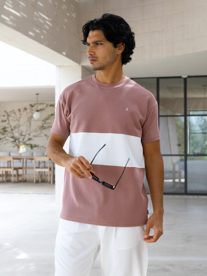 Evan Relaxed T-Shirt - Ton & Weiß