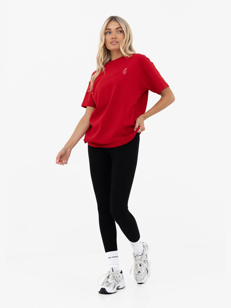 Esme Oversized T-Shirt - Hot Red
