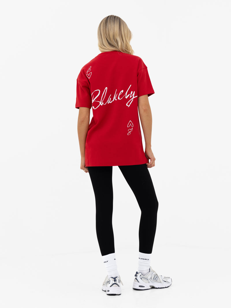 Esme Oversized T-Shirt - Hot Red